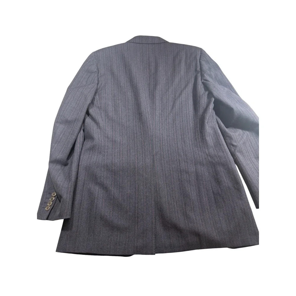 Canali Milano for Macy's Grey Red Pinstripe Blazer Sport Coat Made in Italy 42R